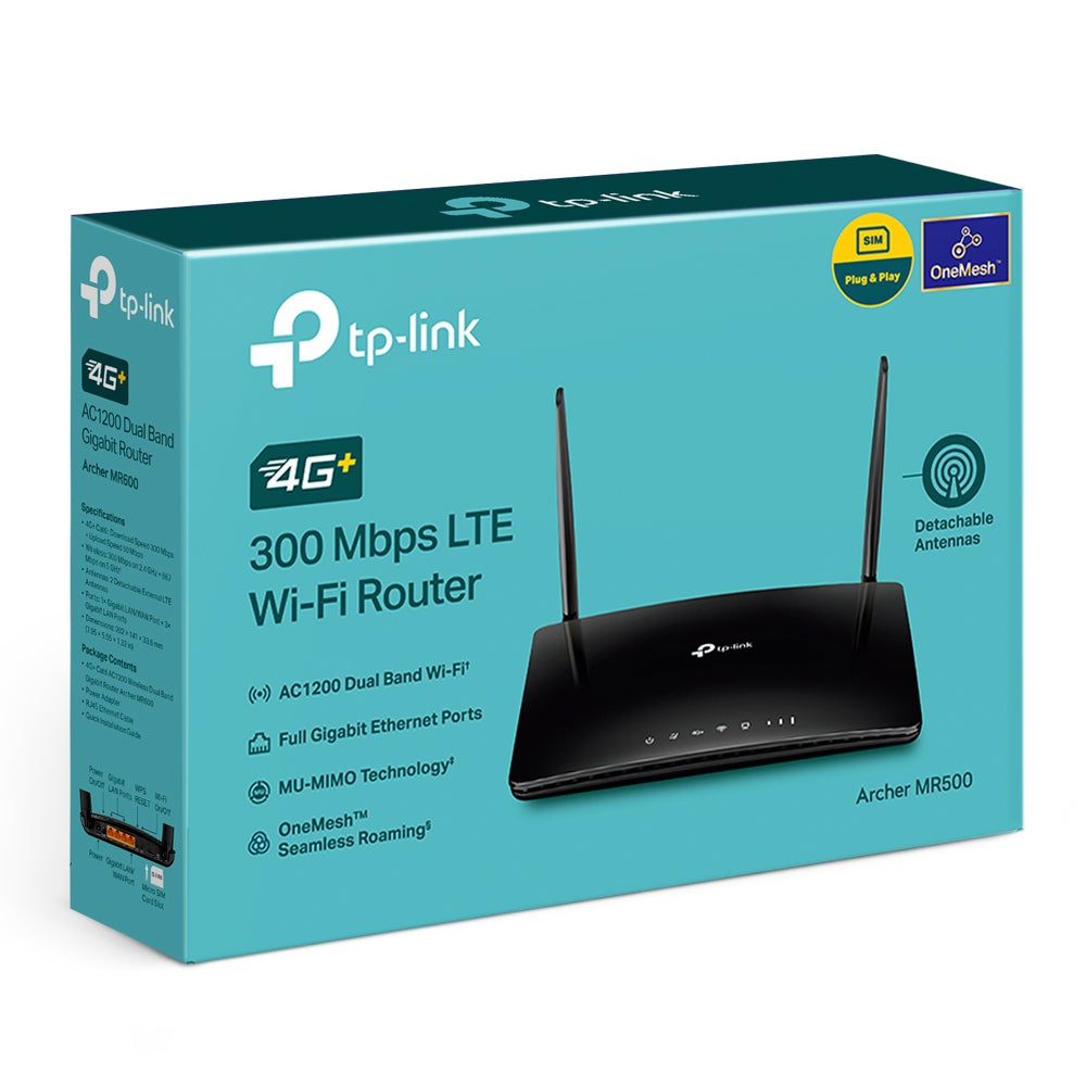 TP-Link Archer MR500 4G+ Cat6 AC1200 Wireless Dual Band Gigabit Router TP-Link Archer MR500 4G+ Cat6 AC1200 Wireless Dual Band Gigabit Router